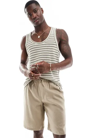 ADPT. Linen mix shorts in beige