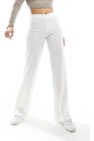 Bershka Crinkle flared beach trousers in