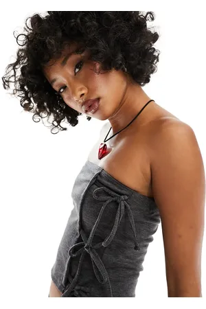 Reclaimed Tailored bandeau top with bows co-ord