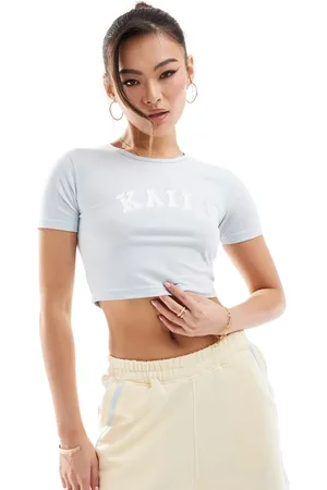 Kaiia Cropped logo baby tee co-ord in baby