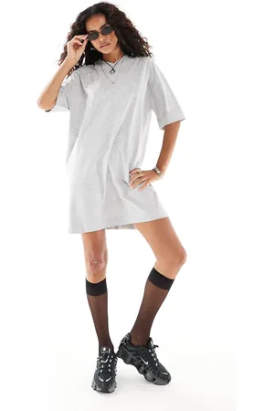 COLLUSION V-neck t-shirt dress in marl