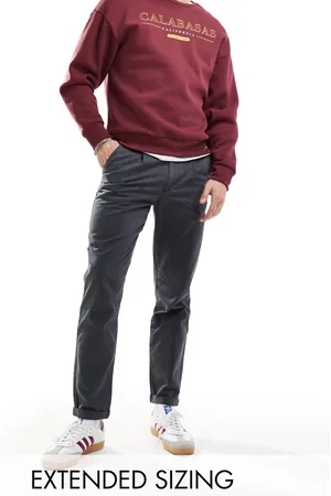 ASOS Classic rigid washed chino in dark charcoal