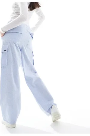 Obey Cotton seersucker stripe cargo trouser in