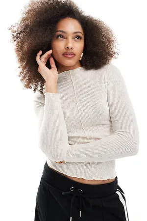 Pimkie Seam detail high neck top in ecru