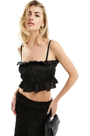 Simmi London Simmi cami satin shirred crop top co-ord in