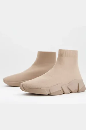 Steve Madden Overtime sock trainers in sand