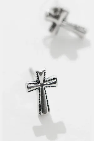 FADED FUTURE Cross stud earrings in