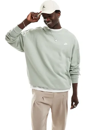 Nike Club french terry oversized sweatshirt in olive