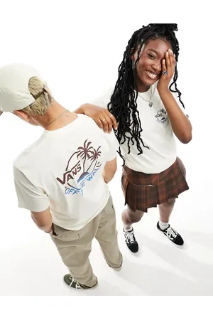 Vans Mini dual palm back print t-shirt in cream
