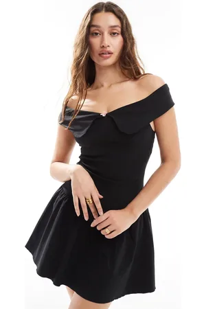 Daisy Street Off shoulder bow detail drop waist mini dress