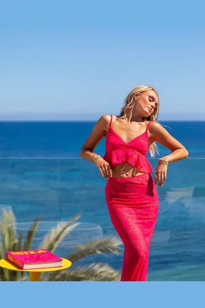 South Beach X Misha Grimes lace cami beach top co-ord in bright