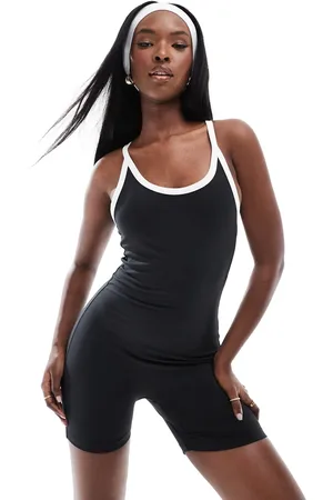 ASOS Court tennis contrast trim soft touch all in one with inner bra in