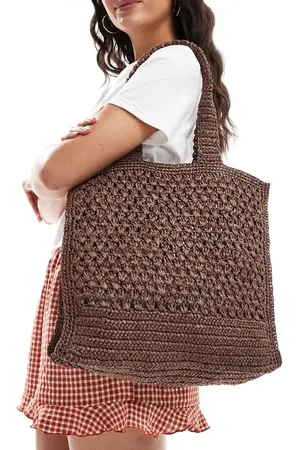 MANGO Crochet tote bag in
