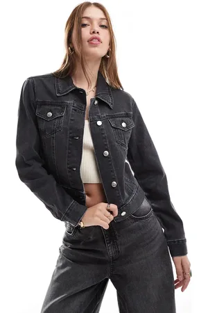 Miss Selfridge Denim girlfriend jacket in wash