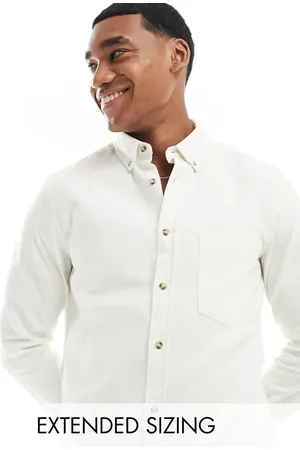 ASOS Brushed oxford shirt in off