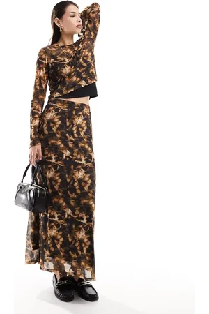 VERO MODA Abstract mesh maxi skirt co-ord in