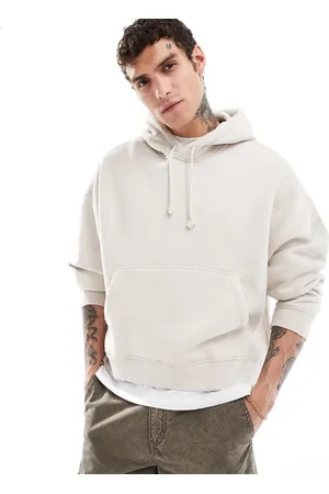 Abercrombie & Fitch Cropped vintage blank hoodie in beige