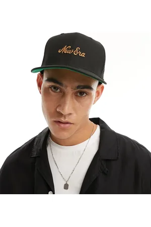 New Era Script logo 9fifty snapback cap with mesh back in
