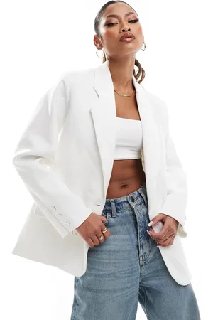 The Couture Club Textured oversized blazer in off