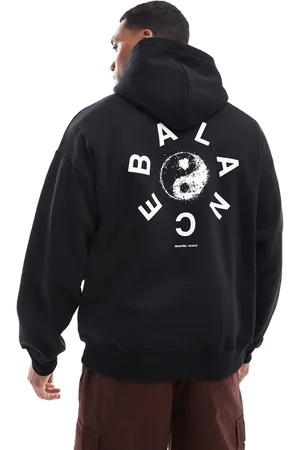SELECTED Oversized hoodie in with balance circle backprint