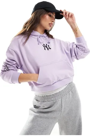 New Era LA embroidered hoodie in lilac