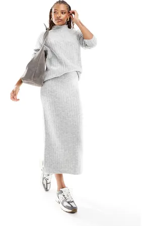 ASOS Knitted midi skirt in rib co-ord in