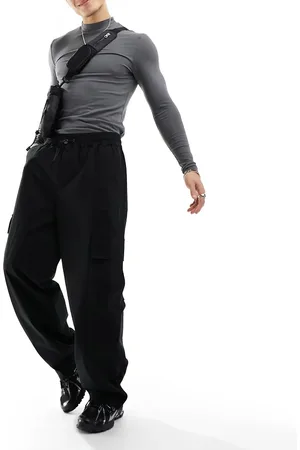 ASOS Loose cargo trousers with elasticated waist in