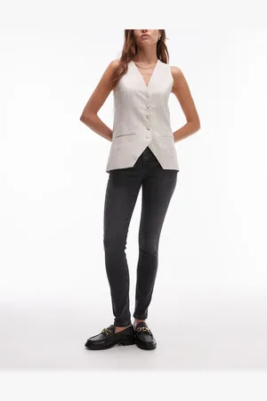 Topshop High rise Jamie jeans in washed