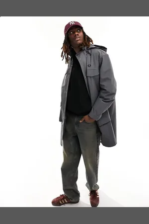 Fred Perry Bonded parka coat in gunmetal