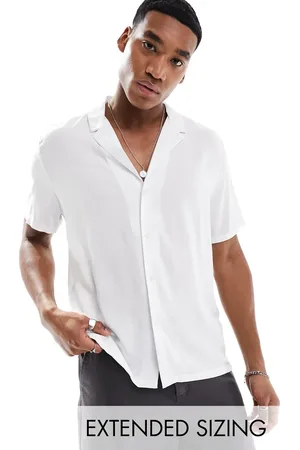 ASOS Relaxed fit viscose shirt with low revere collar in