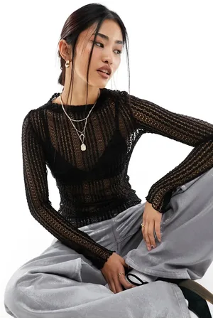 In wear InWear Gwen fine sheer lace layering top in