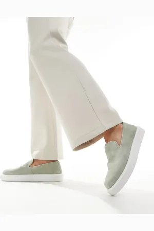 WALK LONDON Robbie Weave Slip Ons In Suede