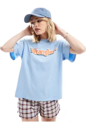 Wrangler Girlfriend logo tee in pale