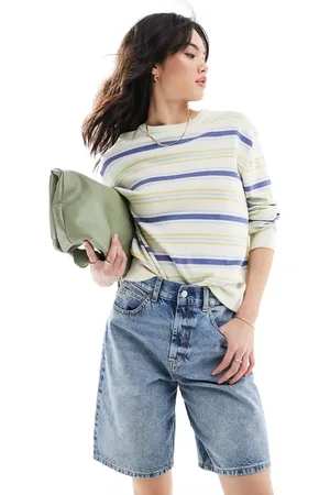 MANGO Summer stripe jumper in and yellow