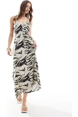 MANGO Snake print cami maxi dress in