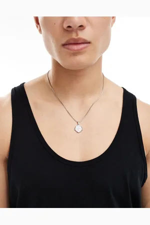 LOST SOULS Engraved coin pendant necklace in stainless steel