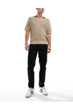 ASOS Smart slim fit linen blend trousers in