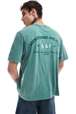 Abercrombie & Fitch Vintage back logo print t-shirt in washed /green
