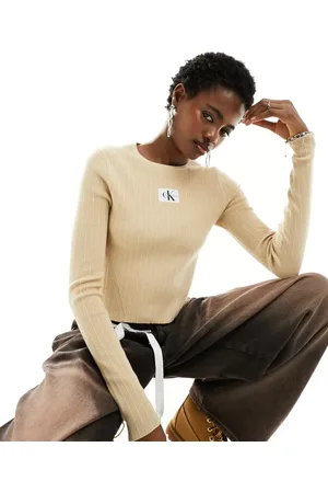 Calvin Klein Ribbed easy sweater in sand