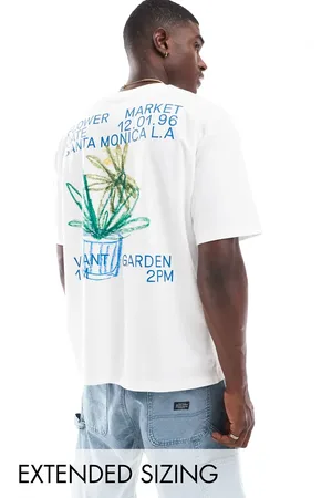 ASOS Oversized t-shirt in with floral back print