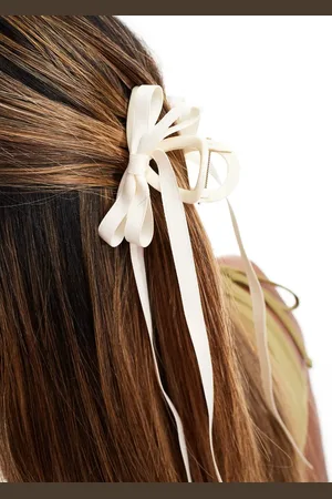 Easilocks X ASOS Exclusive Ribbon Hair Claw - Cream
