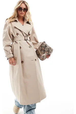 Miss Selfridge Belted trench coat in stone