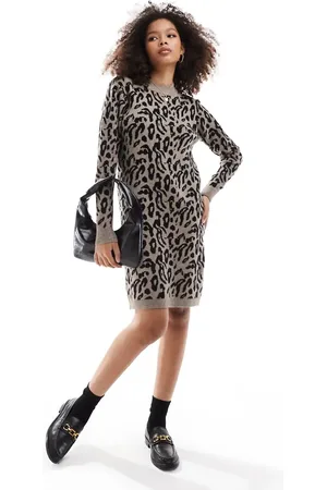 Object Knitted dress in animal print