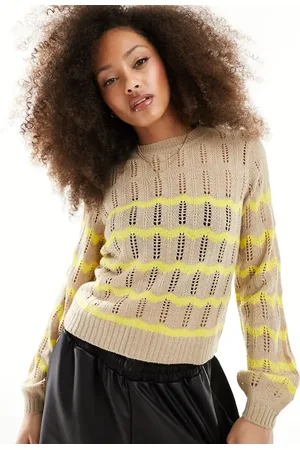 JDY Lightweight pointelle jumper beige &