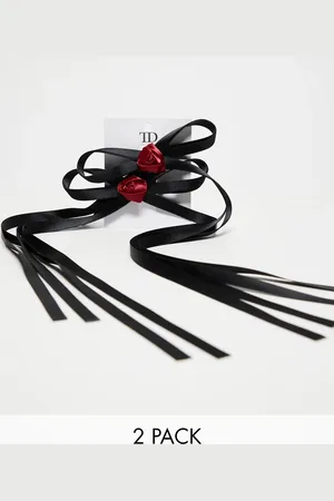 True Decadence Rose detail hair bow 2 pack in