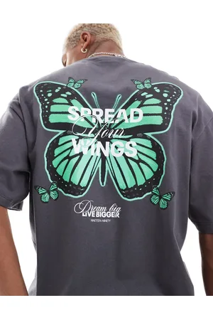 JACK & JONES Oversized butterfly print t-shirt in