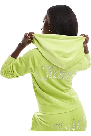 Juicy Couture Velour zip through hoodie co-ord in lime exclusive to asos