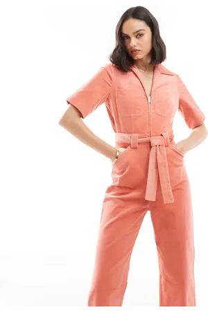 & OTHER STORIES Belted jumpsuit in coral