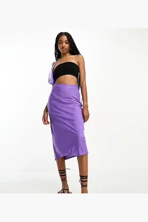 Lola May Satin midi skirt in