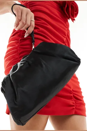 True Decadence Minimalist clutch bag in ruched satin
